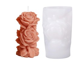 Molde silicona columna rosas 